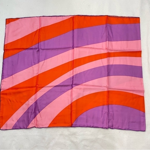 Lauren G. Adams 100% Silk Scarf Orange Pink Purple Swirls New in Package‌‌ - Picture 6 of 9